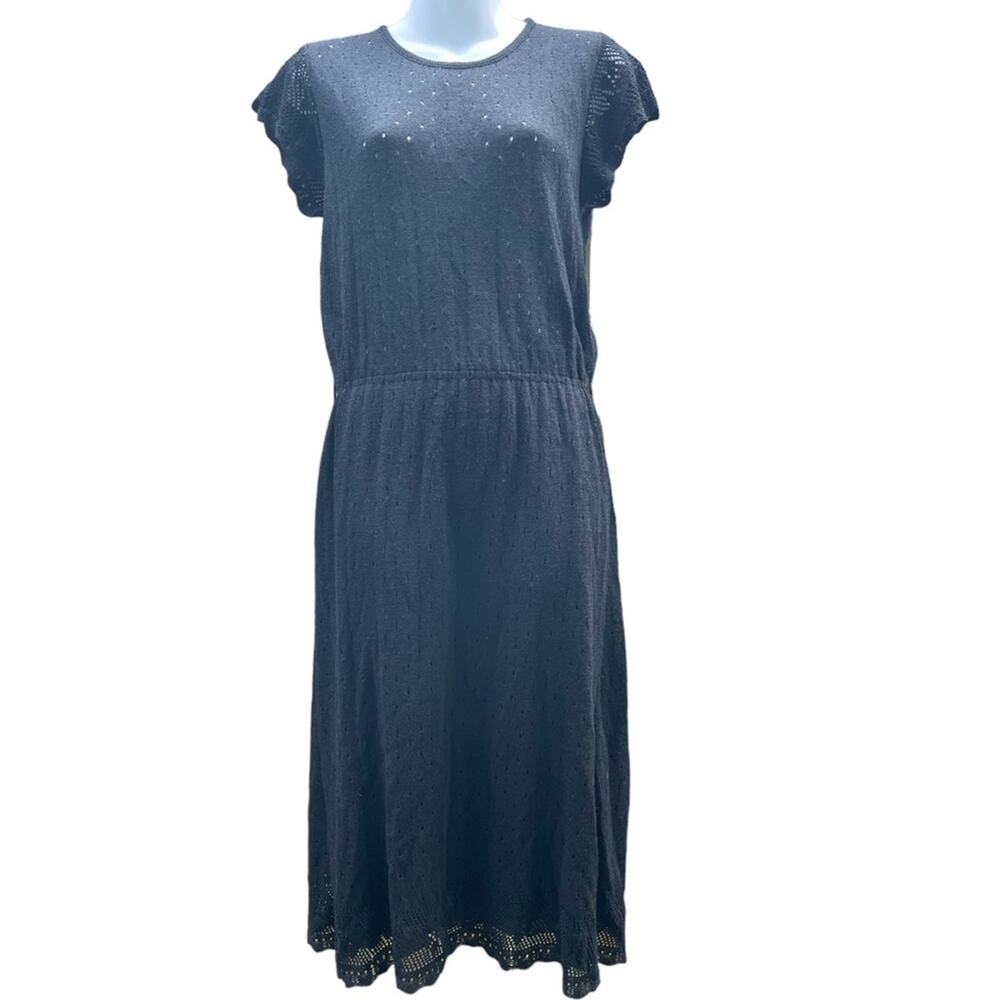 Vintage Albert Nipon knitwear black short sleeve below the knee dress